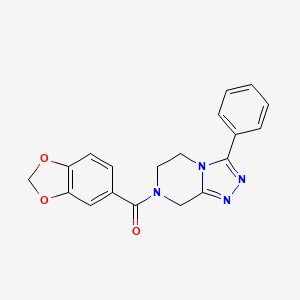 molecular formula C19H16N4O3 B7549209 1,3-benzodioxol-5-yl[3-phenyl-5,6-dihydro[1,2,4]triazolo[4,3-a]pyrazin-7(8H)-yl]methanone 