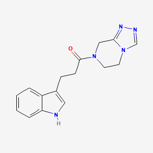 molecular formula C16H17N5O B7549218 1-(6,8-dihydro-5H-[1,2,4]triazolo[4,3-a]pyrazin-7-yl)-3-(1H-indol-3-yl)propan-1-one 
