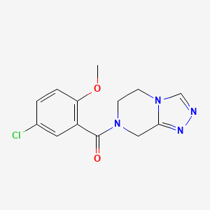 molecular formula C13H13ClN4O2 B7549236 (5-chloro-2-methoxyphenyl)[5,6-dihydro[1,2,4]triazolo[4,3-a]pyrazin-7(8H)-yl]methanone 