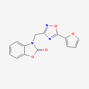 molecular formula C14H9N3O4 B7549274 3-{[5-(2-furyl)-1,2,4-oxadiazol-3-yl]methyl}-1,3-benzoxazol-2(3H)-one 
