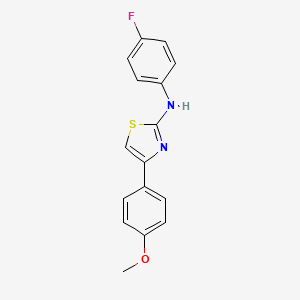 molecular formula C16H13FN2OS B7549295 N-(4-fluorophenyl)-4-(4-methoxyphenyl)-1,3-thiazol-2-amine 