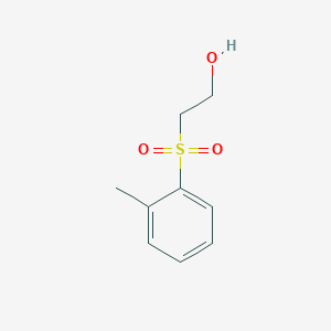 molecular formula C9H12O3S B7549306 2-(2-Methylphenyl)sulfonylethanol 