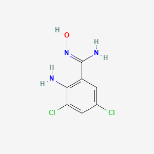 molecular formula C7H7Cl2N3O B7549313 2-amino-3,5-dichloro-N'-hydroxybenzenecarboximidamide 