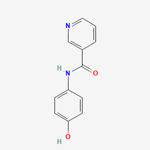 molecular formula C12H10N2O2 B7549319 Pyridine-3-carboxamide, N-(4-hydroxyphenyl)- 