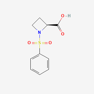 molecular formula C10H11NO4S B7549328 (2S)-1-(benzenesulfonyl)azetidine-2-carboxylic acid 