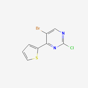 molecular formula C8H4BrClN2S B7549379 5-Bromo-2-chloro-4-(thiophen-2-yl)pyrimidine 