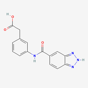 molecular formula C15H12N4O3 B7549392 2-[3-(2H-benzotriazole-5-carbonylamino)phenyl]acetic acid 