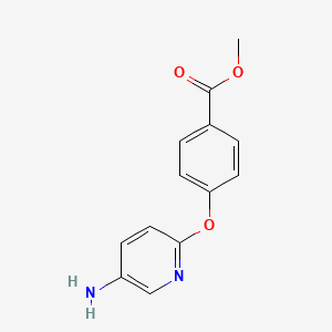 molecular formula C13H12N2O3 B7549398 Methyl 4-(5-aminopyridin-2-yloxy)benzoate 