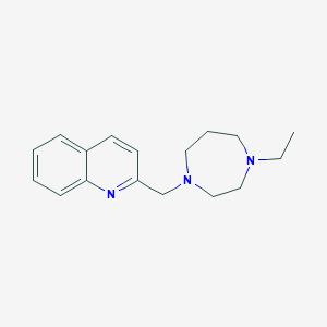 molecular formula C17H23N3 B7549402 2-[(4-Ethyl-1,4-diazepan-1-yl)methyl]quinoline 