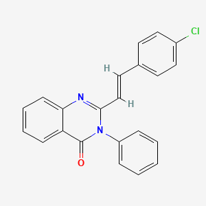 molecular formula C22H15ClN2O B7549415 2-[(E)-2-(4-chlorophenyl)ethenyl]-3-phenylquinazolin-4(3H)-one 