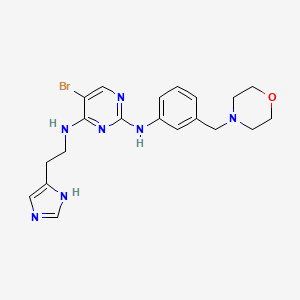molecular formula C20H24BrN7O B7549430 5-bromo-4-N-[2-(1H-imidazol-5-yl)ethyl]-2-N-[3-(morpholin-4-ylmethyl)phenyl]pyrimidine-2,4-diamine 