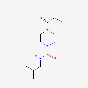 molecular formula C13H25N3O2 B7549473 4-(2-methylpropanoyl)-N-(2-methylpropyl)piperazine-1-carboxamide 
