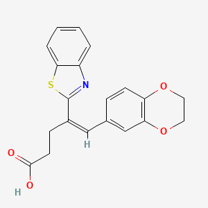 molecular formula C20H17NO4S B7549530 (Z)-4-(1,3-benzothiazol-2-yl)-5-(2,3-dihydro-1,4-benzodioxin-6-yl)pent-4-enoic acid 