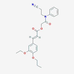 molecular formula C25H28N2O5 B7549548 [2-[N-(2-cyanoethyl)anilino]-2-oxoethyl] (E)-3-(3-ethoxy-4-propoxyphenyl)prop-2-enoate 