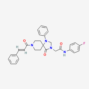 molecular formula C30H29FN4O3 B7549583 N~1~-(4-fluorophenyl)-2-{4-oxo-1-phenyl-8-[(E)-3-phenyl-2-propenoyl]-1,3,8-triazaspiro[4.5]dec-3-yl}acetamide 
