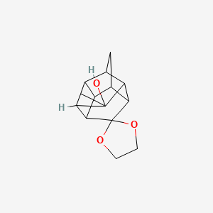 molecular formula C14H18O3 B7549609 8'-Methylspiro[1,3-dioxolane-2,11'-pentacyclo[5.4.0.02,6.03,10.05,9]undecane]-8'-ol 