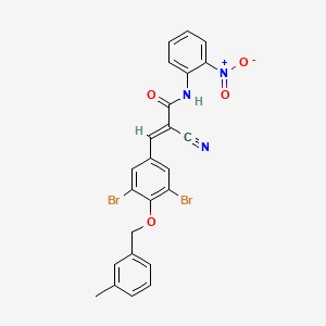 (E)-2-cyano-3-[3,5-dibromo-4-[(3-methylphenyl)methoxy]phenyl]-N-(2-nitrophenyl)prop-2-enamide