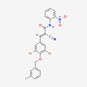 molecular formula C24H17Br2N3O4 B7549637 (E)-2-cyano-3-[3,5-dibromo-4-[(3-methylphenyl)methoxy]phenyl]-N-(2-nitrophenyl)prop-2-enamide 