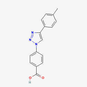 molecular formula C16H13N3O2 B7549652 4-[4-(4-Methylphenyl)triazol-1-yl]benzoic acid 