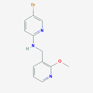 molecular formula C12H12BrN3O B7549658 5-bromo-N-[(2-methoxypyridin-3-yl)methyl]pyridin-2-amine 