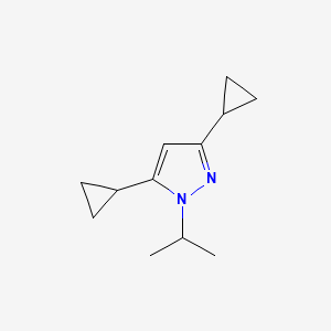 molecular formula C12H18N2 B7549660 3,5-Dicyclopropyl-1-propan-2-ylpyrazole 