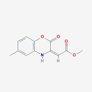molecular formula C12H11NO4 B7549671 methyl (2E)-(6-methyl-2-oxo-2H-1,4-benzoxazin-3(4H)-ylidene)acetate 