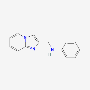 molecular formula C14H13N3 B7549688 Imidazo[1,2-a]pyridine, 2-(phenylamino)methyl- 