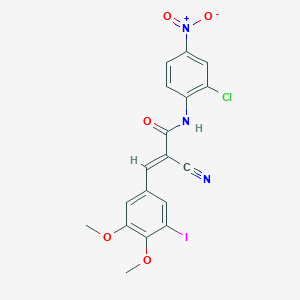 molecular formula C18H13ClIN3O5 B7549708 (E)-N-(2-chloro-4-nitrophenyl)-2-cyano-3-(3-iodo-4,5-dimethoxyphenyl)prop-2-enamide 