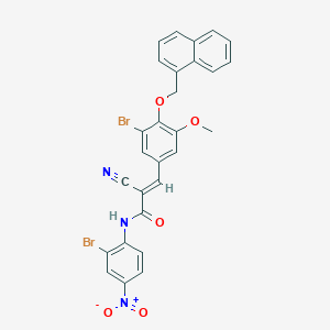 (E)-3-[3-bromo-5-methoxy-4-(naphthalen-1-ylmethoxy)phenyl]-N-(2-bromo-4-nitrophenyl)-2-cyanoprop-2-enamide