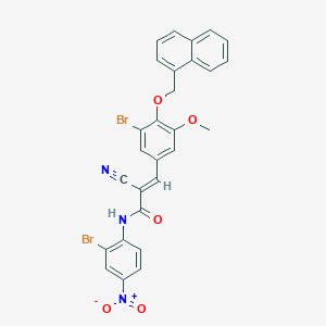 molecular formula C28H19Br2N3O5 B7549798 (E)-3-[3-bromo-5-methoxy-4-(naphthalen-1-ylmethoxy)phenyl]-N-(2-bromo-4-nitrophenyl)-2-cyanoprop-2-enamide 