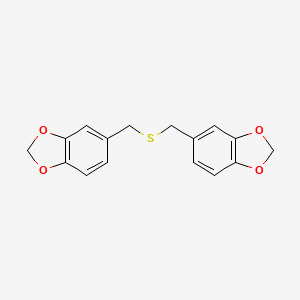molecular formula C16H14O4S B7549802 Bis[3,4-methylenedioxybenzyl]sulfide 