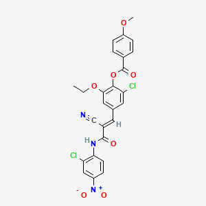 [2-chloro-4-[(E)-3-(2-chloro-4-nitroanilino)-2-cyano-3-oxoprop-1-enyl]-6-ethoxyphenyl] 4-methoxybenzoate