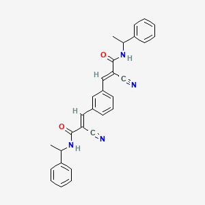 (E)-2-cyano-3-[3-[(E)-2-cyano-3-oxo-3-(1-phenylethylamino)prop-1-enyl]phenyl]-N-(1-phenylethyl)prop-2-enamide