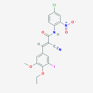 (E)-N-(4-chloro-2-nitrophenyl)-2-cyano-3-(4-ethoxy-3-iodo-5-methoxyphenyl)prop-2-enamide