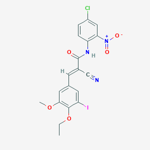 molecular formula C19H15ClIN3O5 B7549831 (E)-N-(4-chloro-2-nitrophenyl)-2-cyano-3-(4-ethoxy-3-iodo-5-methoxyphenyl)prop-2-enamide 