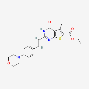 ethyl 5-methyl-2-[(E)-2-(4-morpholin-4-ylphenyl)ethenyl]-4-oxo-3H-thieno[2,3-d]pyrimidine-6-carboxylate