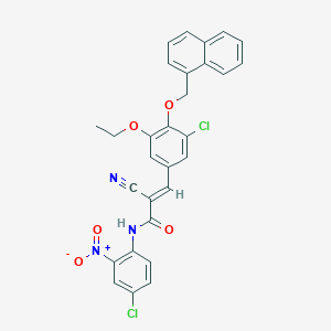 (E)-3-[3-chloro-5-ethoxy-4-(naphthalen-1-ylmethoxy)phenyl]-N-(4-chloro-2-nitrophenyl)-2-cyanoprop-2-enamide