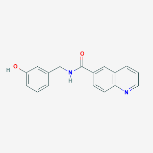 molecular formula C17H14N2O2 B7549874 Quinoline-6-carboxylic acid 3-hydroxybenzylamide 