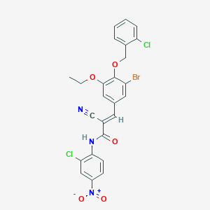 molecular formula C25H18BrCl2N3O5 B7549891 (E)-3-[3-bromo-4-[(2-chlorophenyl)methoxy]-5-ethoxyphenyl]-N-(2-chloro-4-nitrophenyl)-2-cyanoprop-2-enamide 