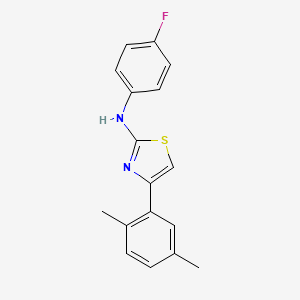 molecular formula C17H15FN2S B7549899 Thiazole, 2-(4-fluorophenylamino)-4-(2,5-dimethylphenyl)- 