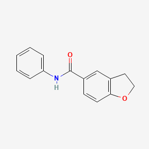 molecular formula C15H13NO2 B7549913 N-Phenyl-2,3-dihydro-1-benzofuran-5-carboxamide 