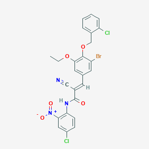 (E)-3-[3-bromo-4-[(2-chlorophenyl)methoxy]-5-ethoxyphenyl]-N-(4-chloro-2-nitrophenyl)-2-cyanoprop-2-enamide