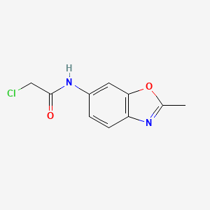 molecular formula C10H9ClN2O2 B7549938 2-Chloro-N-(2-methyl-1,3-benzoxazol-6-yl)acetamide 