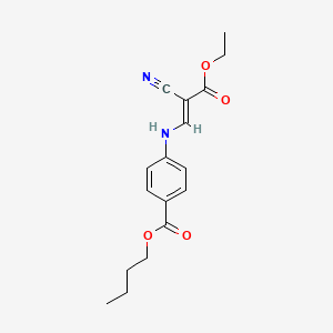 molecular formula C17H20N2O4 B7549963 butyl 4-[[(E)-2-cyano-3-ethoxy-3-oxoprop-1-enyl]amino]benzoate 