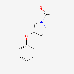 molecular formula C12H15NO2 B7549970 1-Acetyl-3-phenoxypyrrolidine 