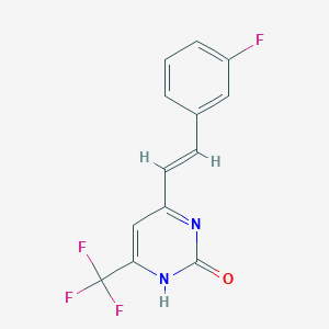 4-[(E)-2-(3-fluorophenyl)ethenyl]-6-(trifluoromethyl)pyrimidin-2(1H)-one