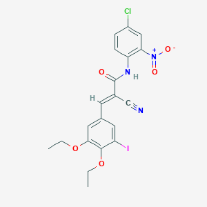 molecular formula C20H17ClIN3O5 B7549988 (E)-N-(4-chloro-2-nitrophenyl)-2-cyano-3-(3,4-diethoxy-5-iodophenyl)prop-2-enamide 