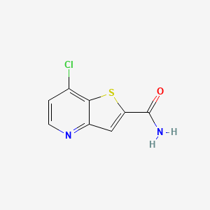 molecular formula C8H5ClN2OS B7550004 7-Chlorothieno[3,2-b]pyridine-2-carboxamide 