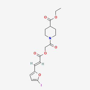 molecular formula C17H20INO6 B7550010 ethyl 1-[2-[(E)-3-(5-iodofuran-2-yl)prop-2-enoyl]oxyacetyl]piperidine-4-carboxylate 