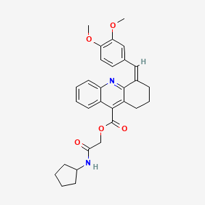 [2-(cyclopentylamino)-2-oxoethyl] (4Z)-4-[(3,4-dimethoxyphenyl)methylidene]-2,3-dihydro-1H-acridine-9-carboxylate